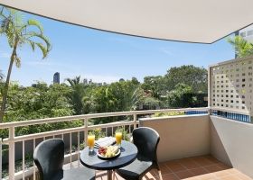 Queen Studio Apartment Balcony - The Wellington Apartments Hotel Brisbane